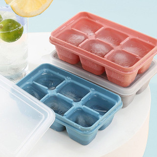 Khay Làm Đá 6 Ngăn Hình Vuông, Khay Đá Silicone An Toàn Khi Sử Dụng Có Kèm Nắp Đậy 88382 mienphivanchuyen199k