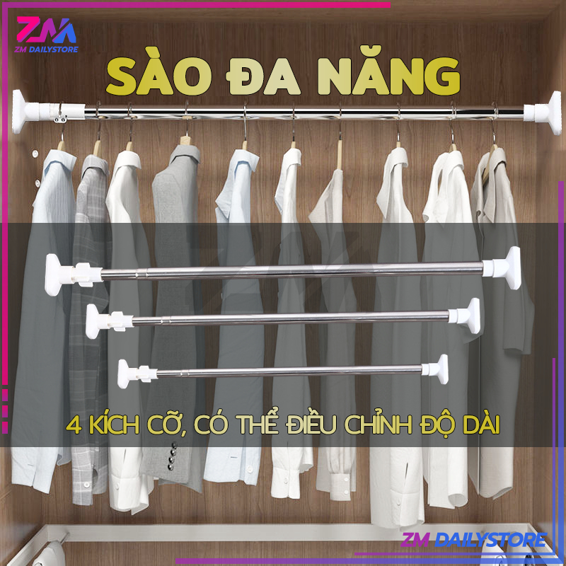 Thanh treo đa năng inox - không cần khoan tường,treo rèm treo quần áo ...