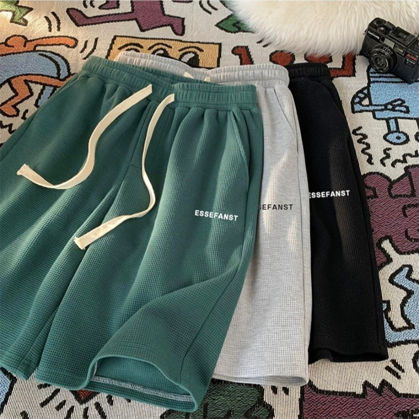 Ảnh Quần Short Nam Nữ Thêu ESSEFANST NAD Unisex Chất Cotton Tổ Ong - Quần Đùi Unisex Thể Thao Mặc Thoáng Mát QĐ 4 1