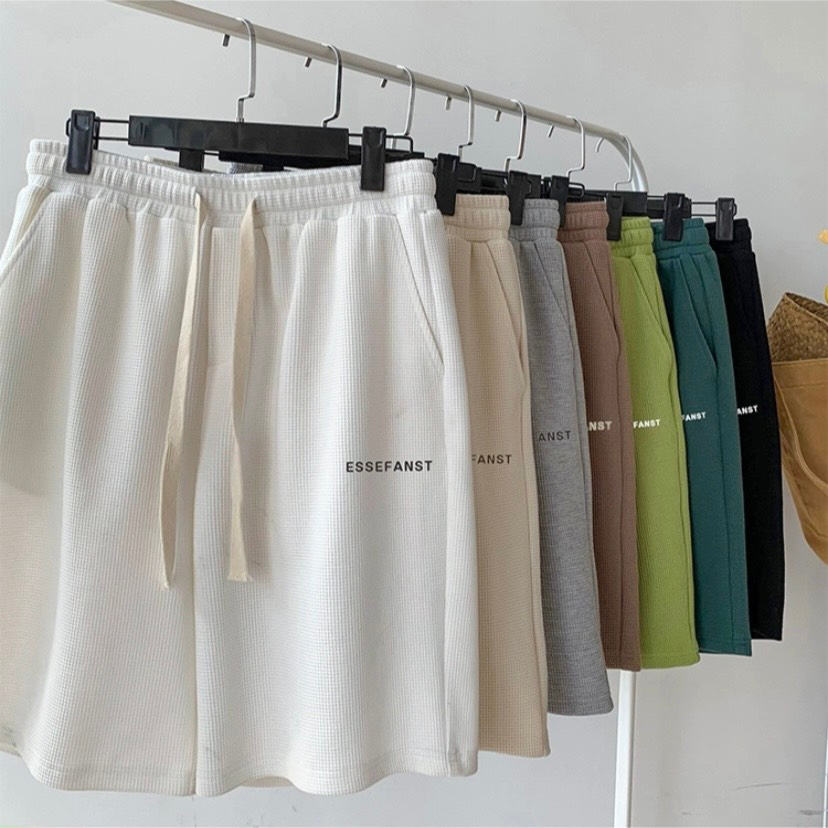 Ảnh Quần Short Nam Nữ Thêu ESSEFANST NAD Unisex Chất Cotton Tổ Ong - Quần Đùi Unisex Thể Thao Mặc Thoáng Mát QĐ 4 4