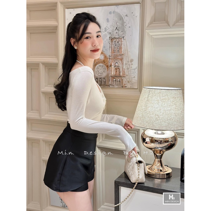Set áo len cổ yếm xoắn ngực & chân váy tafta - 𝐕𝐘.𝐂𝐋𝐎𝐓𝐇𝐄𝐒 𝐂𝐇𝐔𝐘𝐄̂𝐍 𝐇𝐀̀𝐍𝐆 𝐐𝐔𝐀̉𝐍𝐆 𝐂𝐇𝐀̂𝐔 𝐂𝐇𝐈́𝐍𝐇 𝐇𝐈𝐄̣̂𝐔
