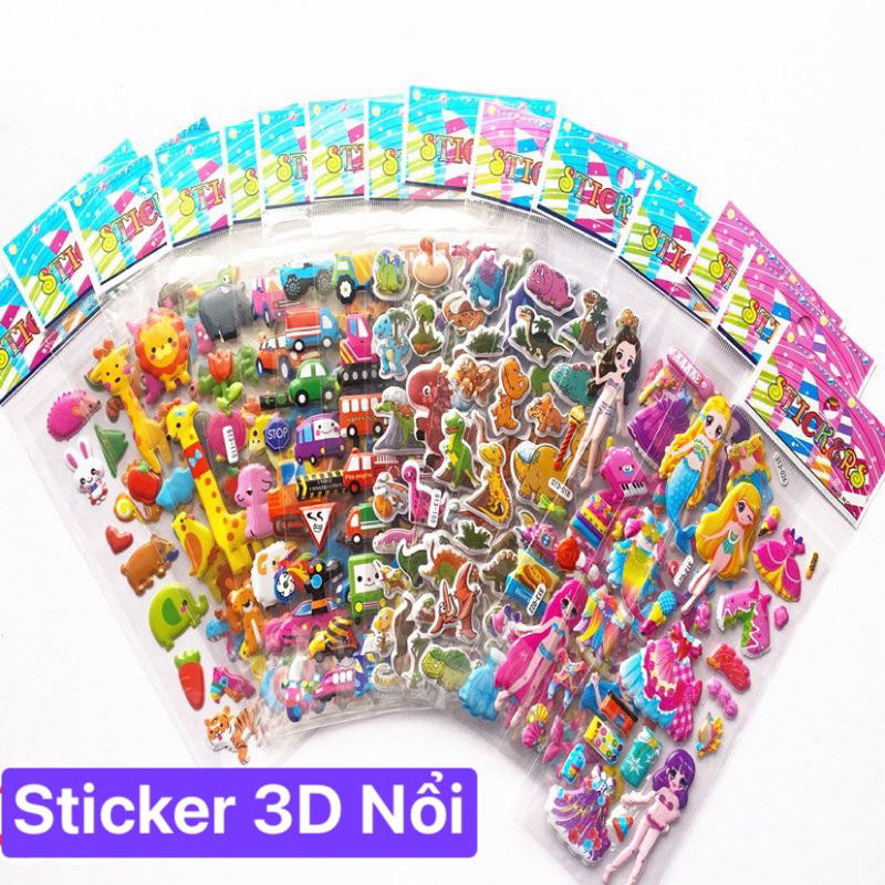 Sticker 3D Nổi Cute Chống Nước Hopkids – Hình Dán Hoạt Hình Chữ, Động ...
