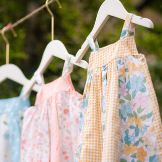 Váy hai dây phối màu cho bé gái - thô cotton mát- 1-7 tuổi (8-26kg) N037