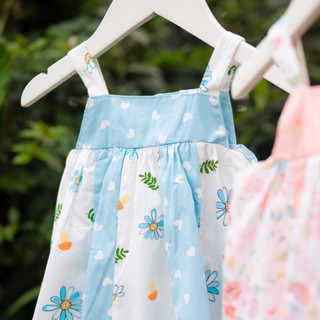 Váy hai dây phối màu cho bé gái - thô cotton mát- 1-7 tuổi (8-26kg) N037