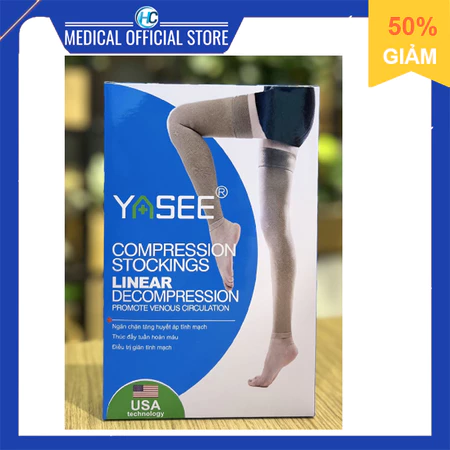 Vớ y khoa Đùi Không Bàn Chân - Suy Giãn Tĩnh Mạch Yasee - Tất y khoa giãn tĩnh mạch (1 đôi)