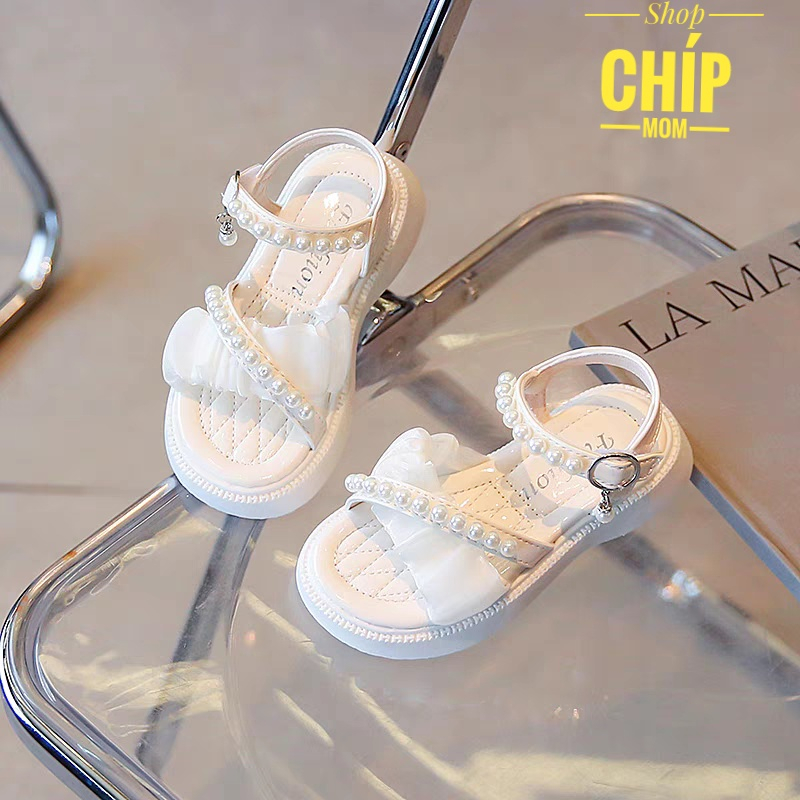 sandal bé gái dép quai hậu cho bé đi học đi chơi có size đại quai chéo đính ngọc điệu đà cồn chú đi tiệc QCCC 366
