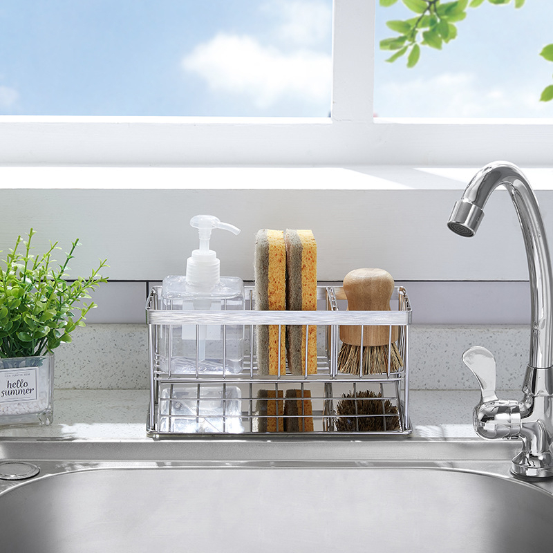 Giá kệ inox 304 để đồ rửa chén bát kèm khay hứng nước tiện lợi