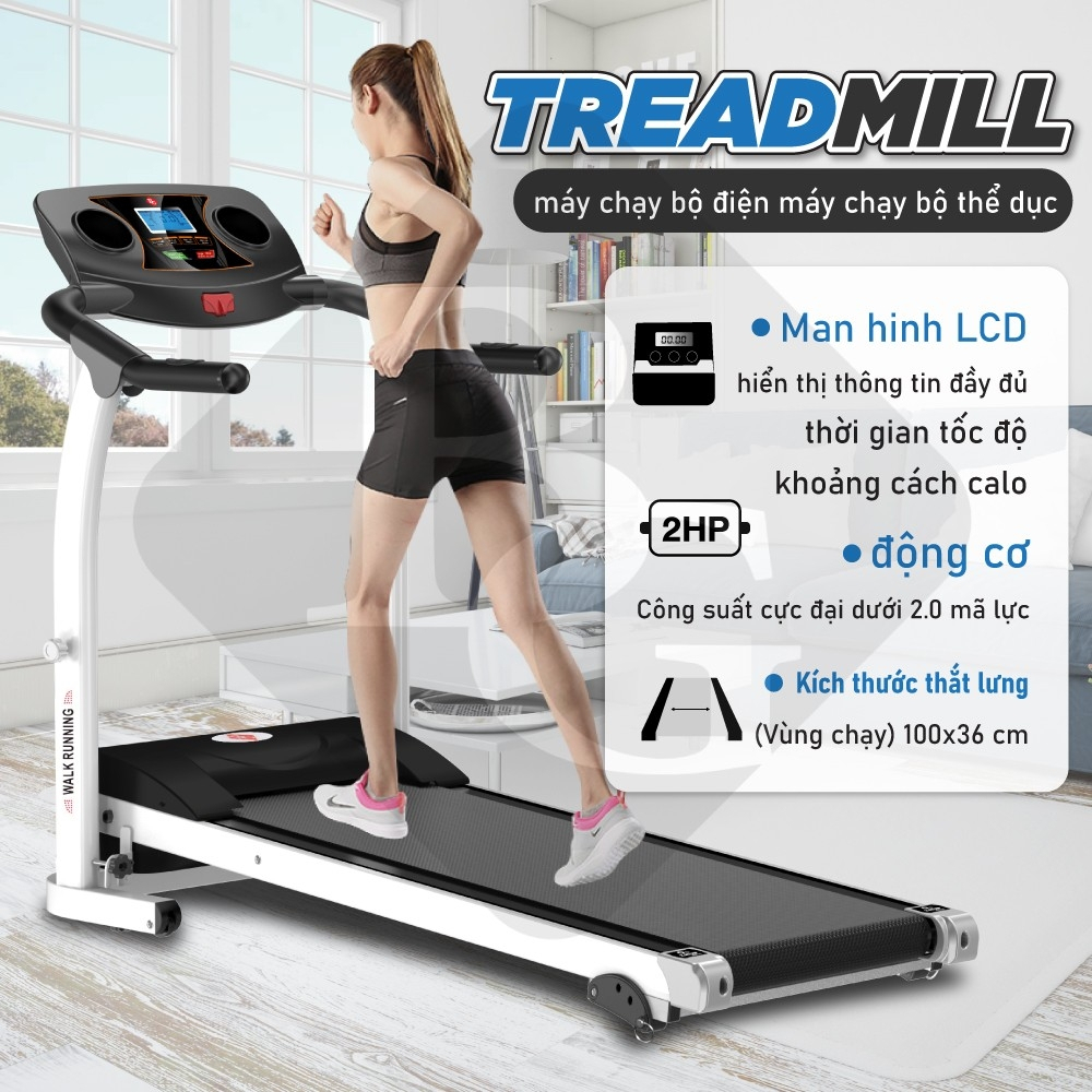 Ảnh Mall-BG Máy chạy bộ điện gấp gọn tiện lợi  tiện ích với không gian nhỏ mẫu M2 Tốc độ tối đa 12km/h 2