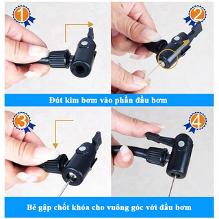 Bơm tay - Bơm bóng đá - Thân kim loại loại 21cm SIEU HOT