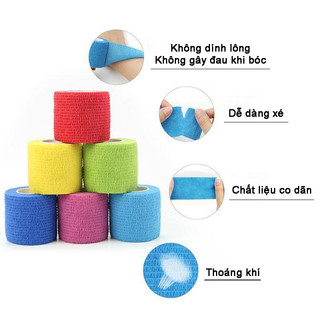Băng keo thể thao tự dính- Băng quấn cổ chân, cuốn cổ tay, ngón tay chơi bóng đá, bóng chuyền...
