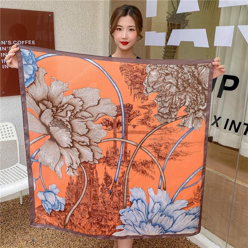 (MUA KHĂN TẶNG KÈM HỘP ĐỰNG KHĂN) Các mẫu khăn lụa vuông 90*90cm, khăn đa sắc màu