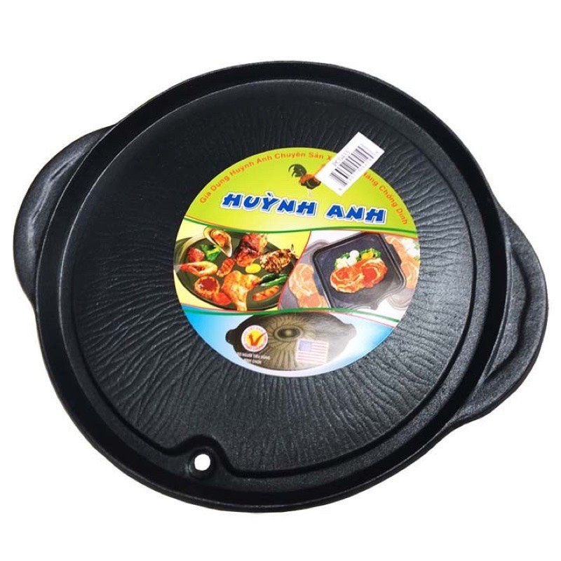 Chảo - Vĩ nướng tròn chống dính Huỳnh Anh cho bếp gas bếp cồn - vỉ nướng