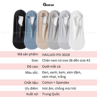 Tất vớ tàng hình nam cao cấp GOMTAT, có mặt lười thoáng khí, chất liệu cotton hút ẩm khử mùi - HAILUOI-PO-3019-1DOI