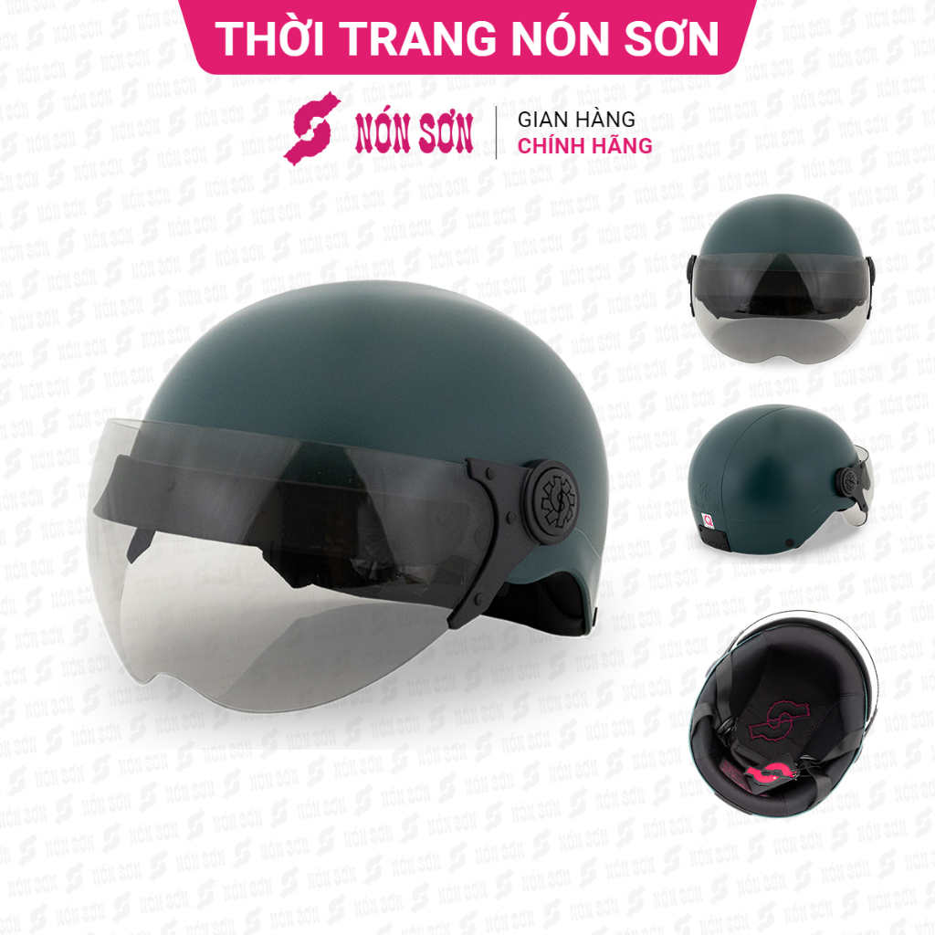 Mũ bảo hiểm nửa đầu có kính chính hãng NÓN SƠN-KT-XH497