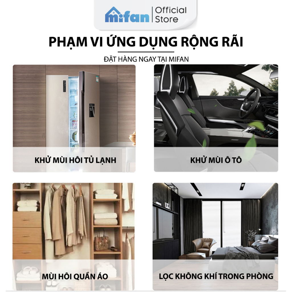 Hộp gel khử mùi tủ lạnh hương chanh Mifan 150gr - Diệt khuẩn 99%, đánh bay mùi hôi khó chịu - Hút ẩm bảo quản thực phẩm