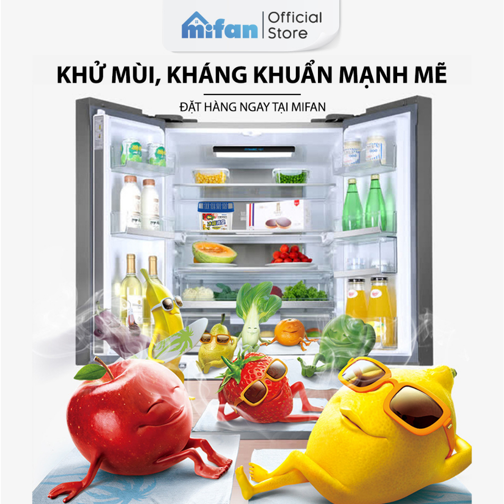 Hộp gel khử mùi tủ lạnh hương chanh Mifan 150gr - Diệt khuẩn 99%, đánh bay mùi hôi khó chịu - Hút ẩm bảo quản thực phẩm