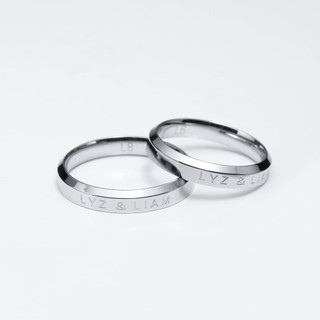Nhẫn cặp đôi Lyz and Liam Classic Eternity Ring LL8126SV - Khắc tên theo yêu cầu