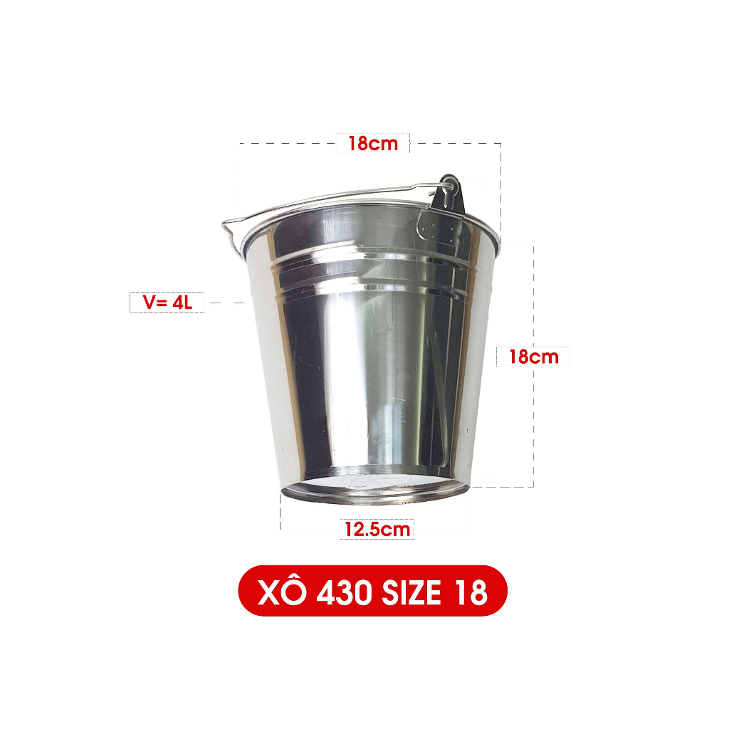 XÔ INOX SIZE TỪ 18 ĐẾN SIZE 34 | Shopee Việt Nam