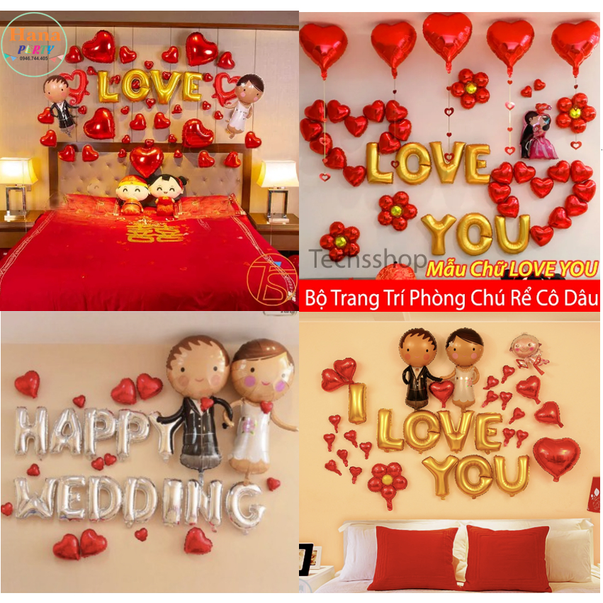 BONG BÓNG TRANG TRÍ ĐÁM CƯỚI SET HAPPY WEDDING | Shopee Việt Nam