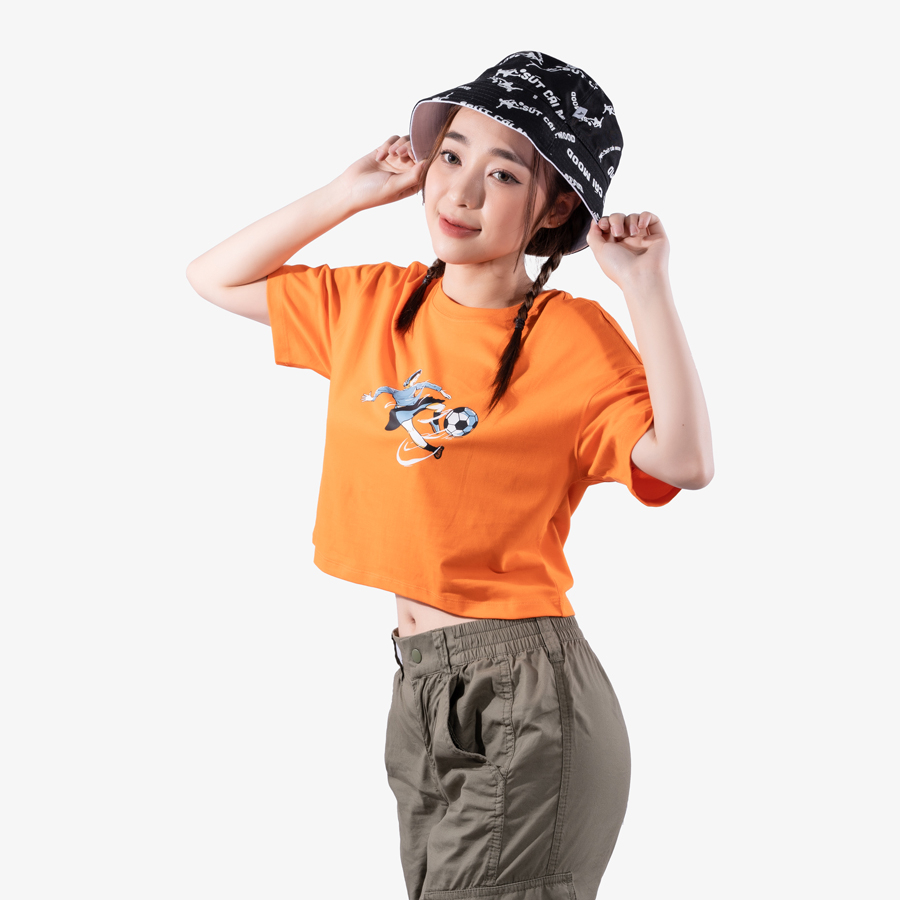 Ảnh ÁO CROP-TOP bộ sưu tập Sút Cái Mood SCM22.6 100% chất liệu cotton dày dặn, mềm mại, thoáng mát và đứng form 1