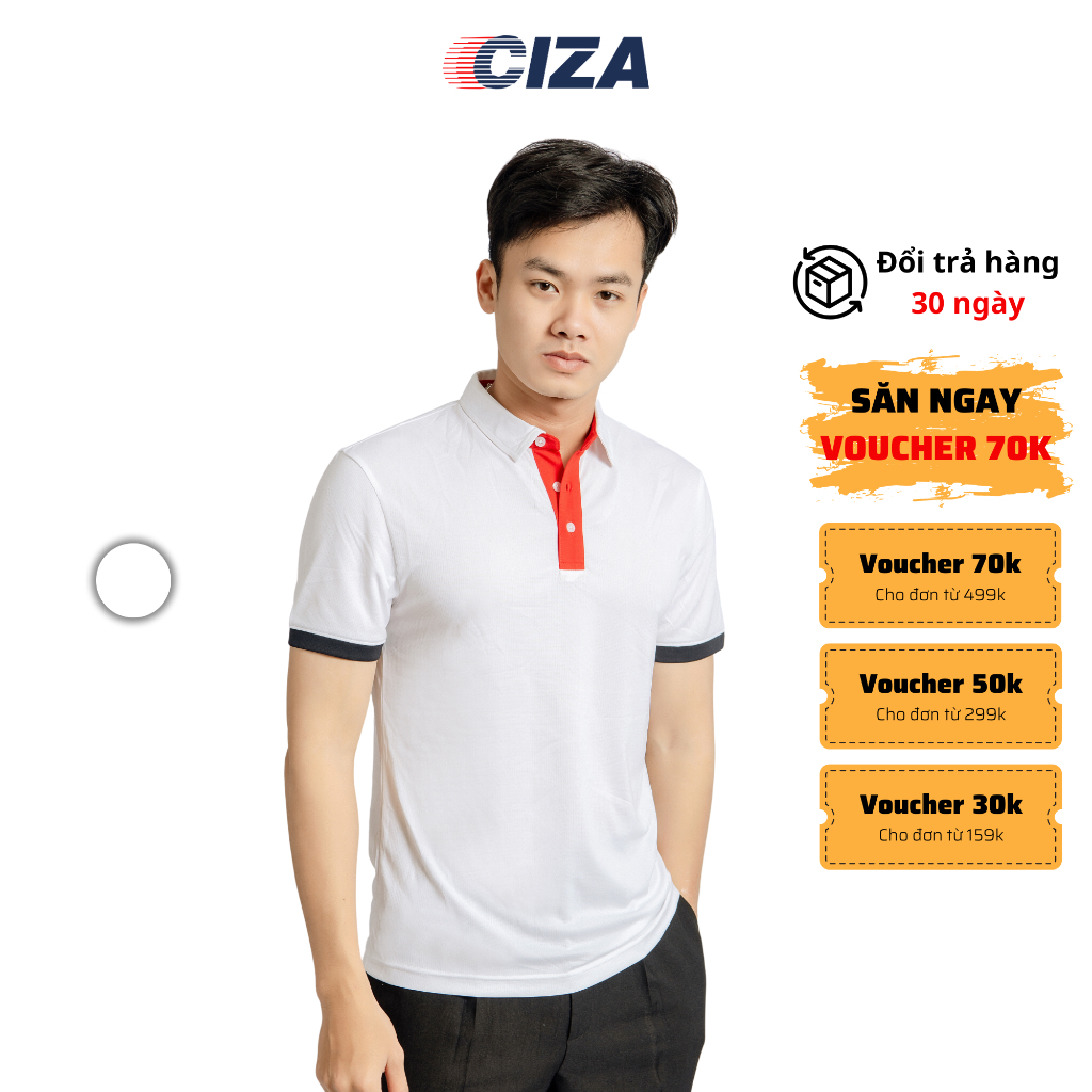 Áo Polo Nam phối cổ CIZA thun basic cộc tay vải Taiwan cao cấp phong cách trẻ trung chuẩn form  APNS12