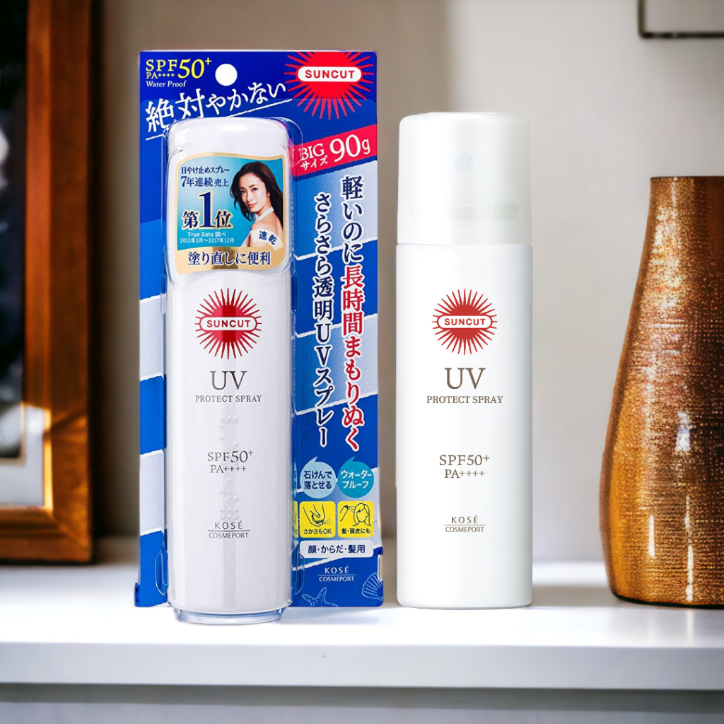 Xịt Chống Nắng Giúp Dưỡng Ẩm Cho Da Kosé Suncut UV Protect Spray SPF 50+ PA++++ (2 Khối Lượng)
