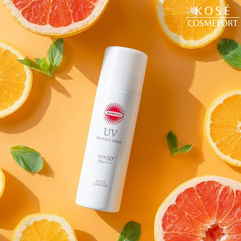 Xịt Chống Nắng Giúp Dưỡng Ẩm Cho Da Kosé Suncut UV Protect Spray SPF 50+ PA++++ (2 Khối Lượng)