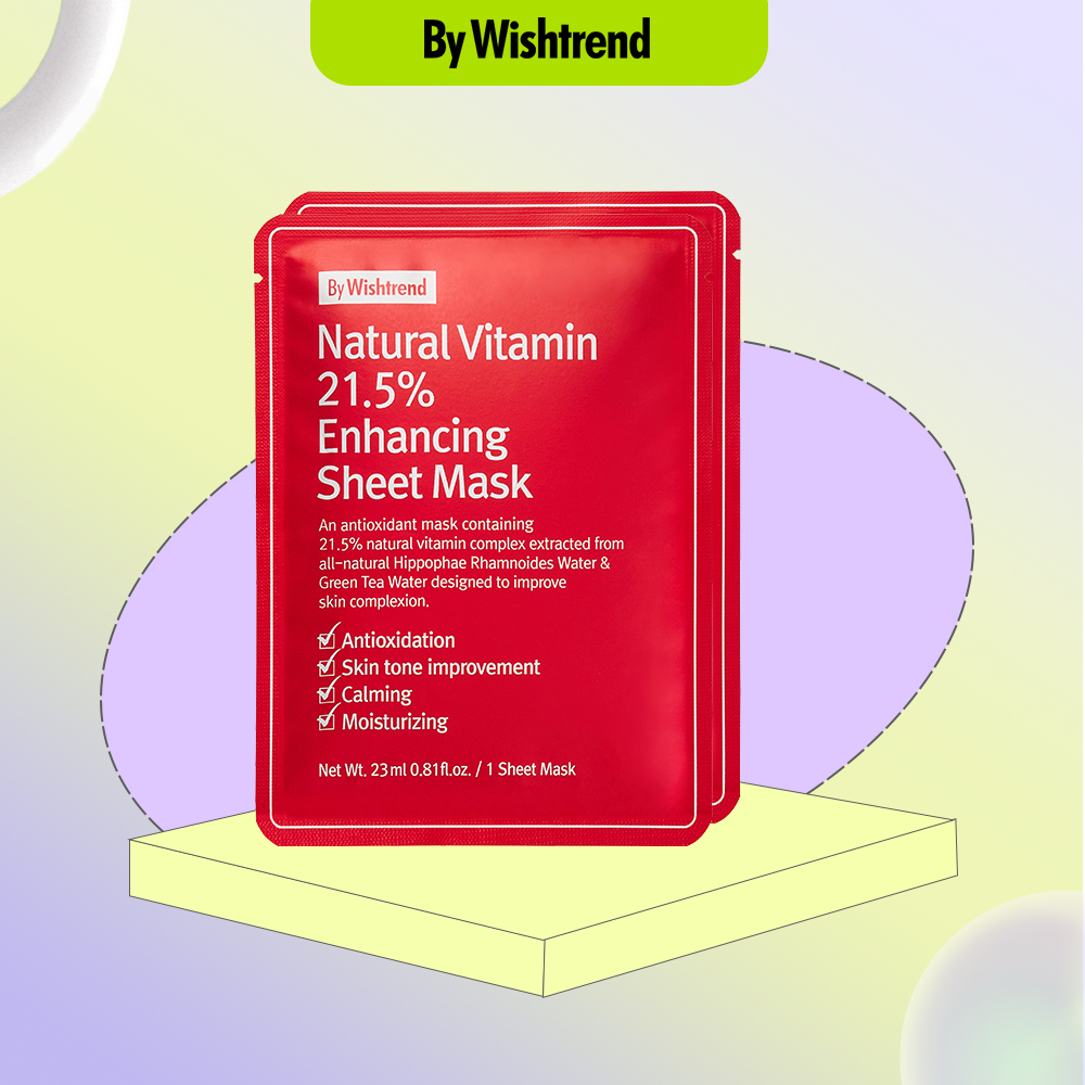 Ảnh 2 Mặt nạ dưỡng trắng da BY WISHTREND NATURAL VITAMIN 21.5% ENHANCING SHEET MASK 23ml 2