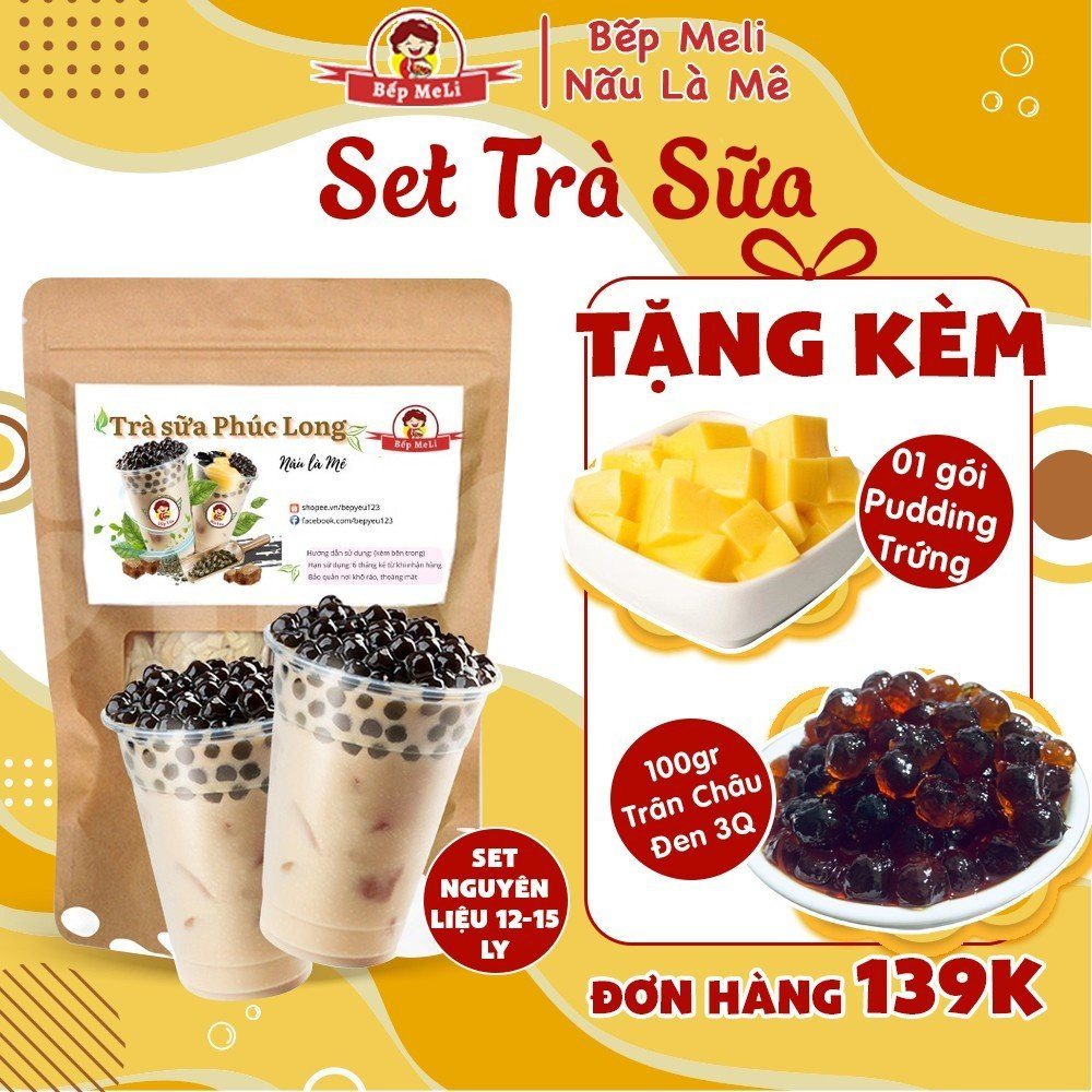 set tra sua hong tra 5 7 ly tu pha nguyen lieu lam tra sua bep meli