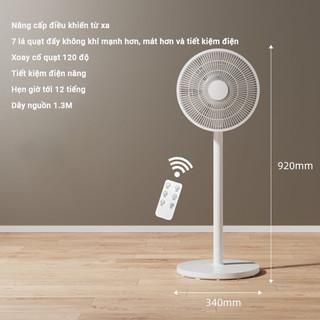 CHANGHONG Quạt cây đứng có điều khiển từ xa quay 120 độ - Quạt 7 cánh siêu mát, hoạt động êm ái