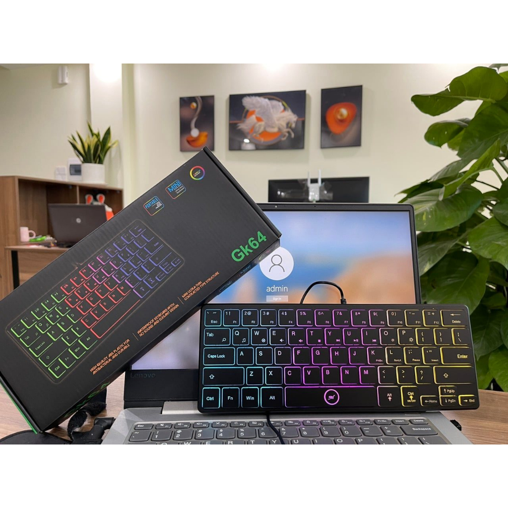 Bộ bàn phím Laptop nhỏ gọn tiện dụng có led, Bàn phím mini 64Key led ...