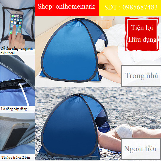 Lều Mặt Dù Lều Cắm Trại Chống Gió Vườn Che Nắng Pop Up Lều Bãi Biển Ngoài Trời Với Giá Đỡ Điện Thoại