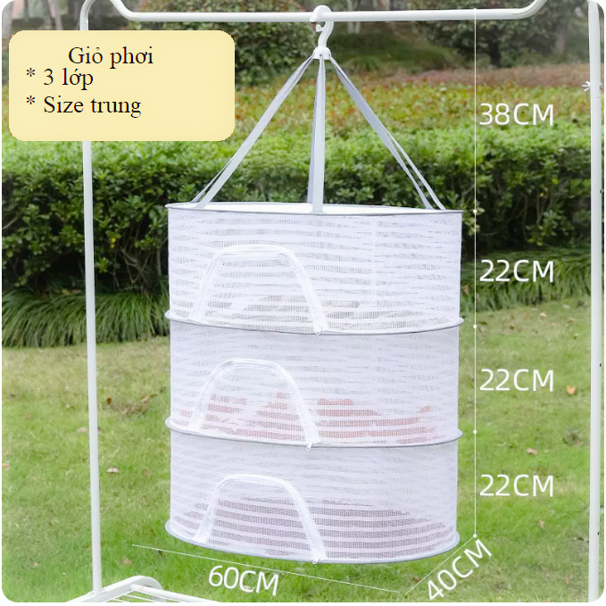 Giỏ phơi dạng lưới - Phơi khô thực phẩm,cá khô,có thể gấp gọn