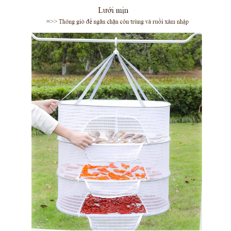 Giỏ phơi dạng lưới - Phơi khô thực phẩm,cá khô,có thể gấp gọn