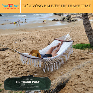 Lưới võng bãi biển Tín Thành Phát bền đẹp, sợi cotton êm ái, Thoáng Khí, dễ giặt