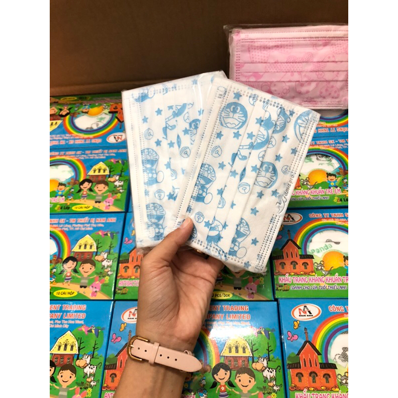 Combo 10H khẩu trang y tế 4 lớp trẻ em hộp 10 cái cho bé từ 5-14tuổi