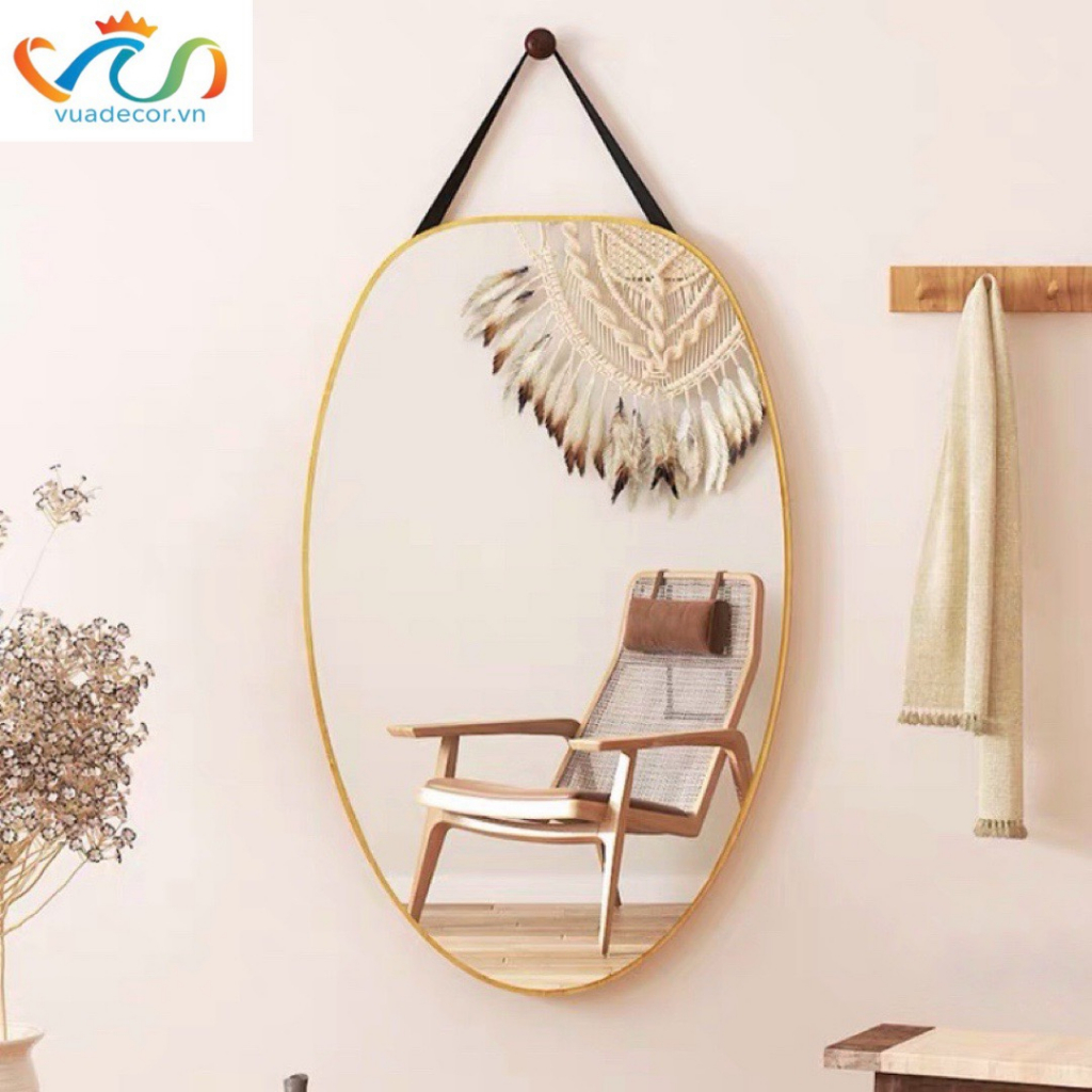 Ảnh Gương khung viền PVC mạ PVD cao cấp kèm dây dù treo tường VUADECOR nhiều mẫu (Tặng đinh treo khồng khoan tường) 2