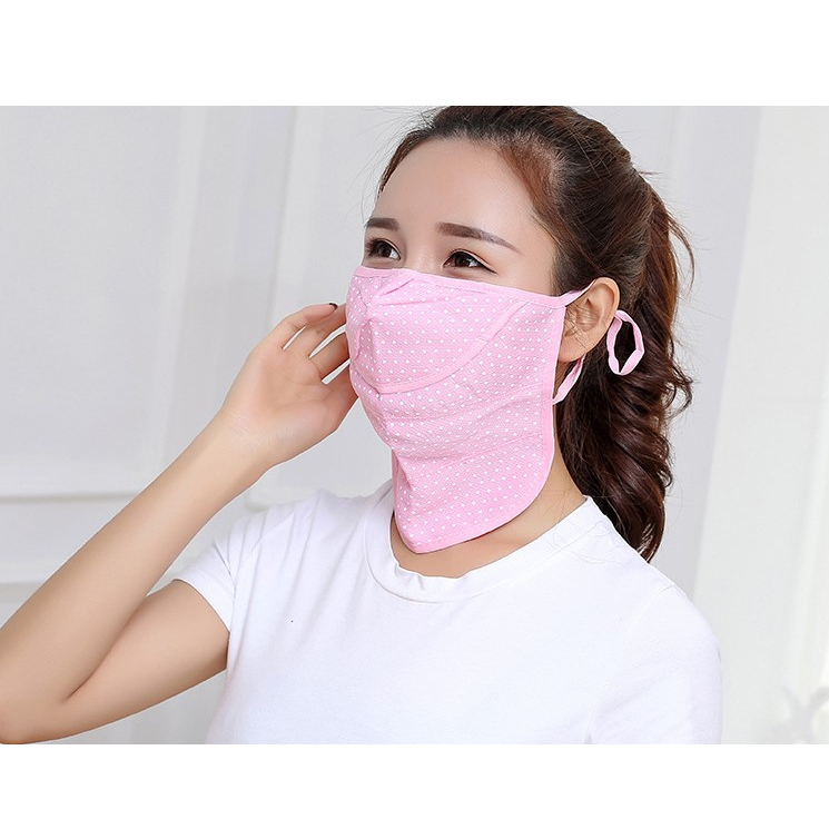 Khẩu trang vải cao cấp dày dặn che cổ chống nắng, chống tia UV