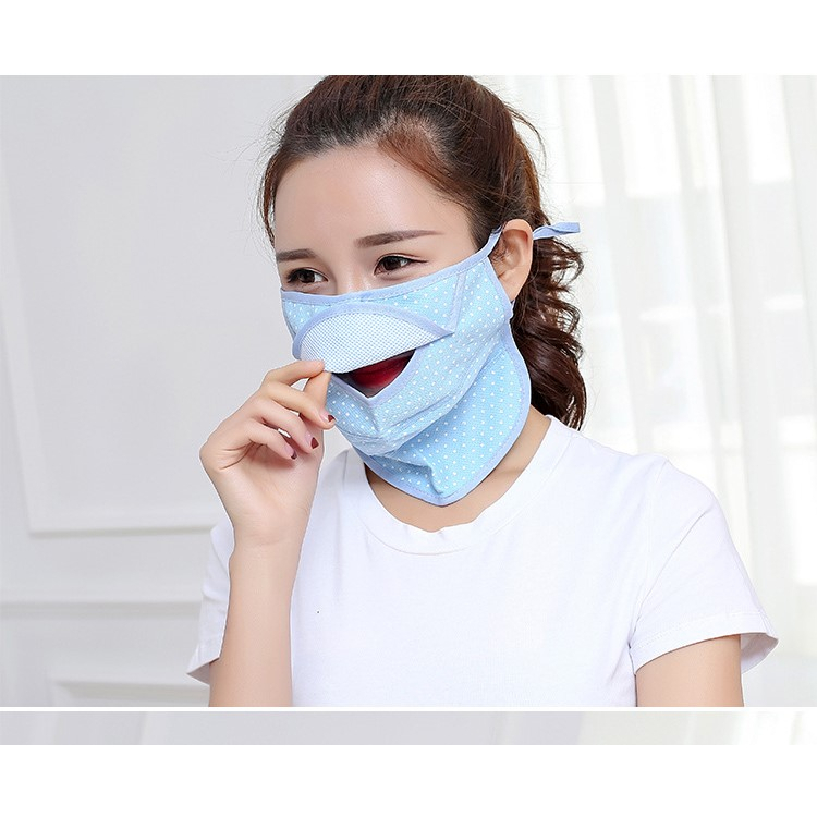 Khẩu trang vải cao cấp dày dặn che cổ chống nắng, chống tia UV