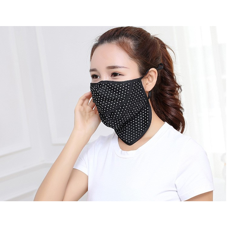 Khẩu trang vải cao cấp dày dặn che cổ chống nắng, chống tia UV