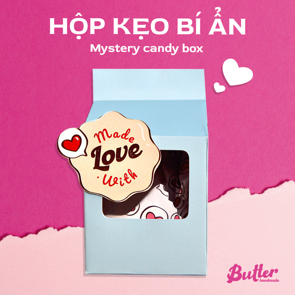 Hộp kẹo bí ẩn kẹo giấy quà tặng handmade hộp quà love box