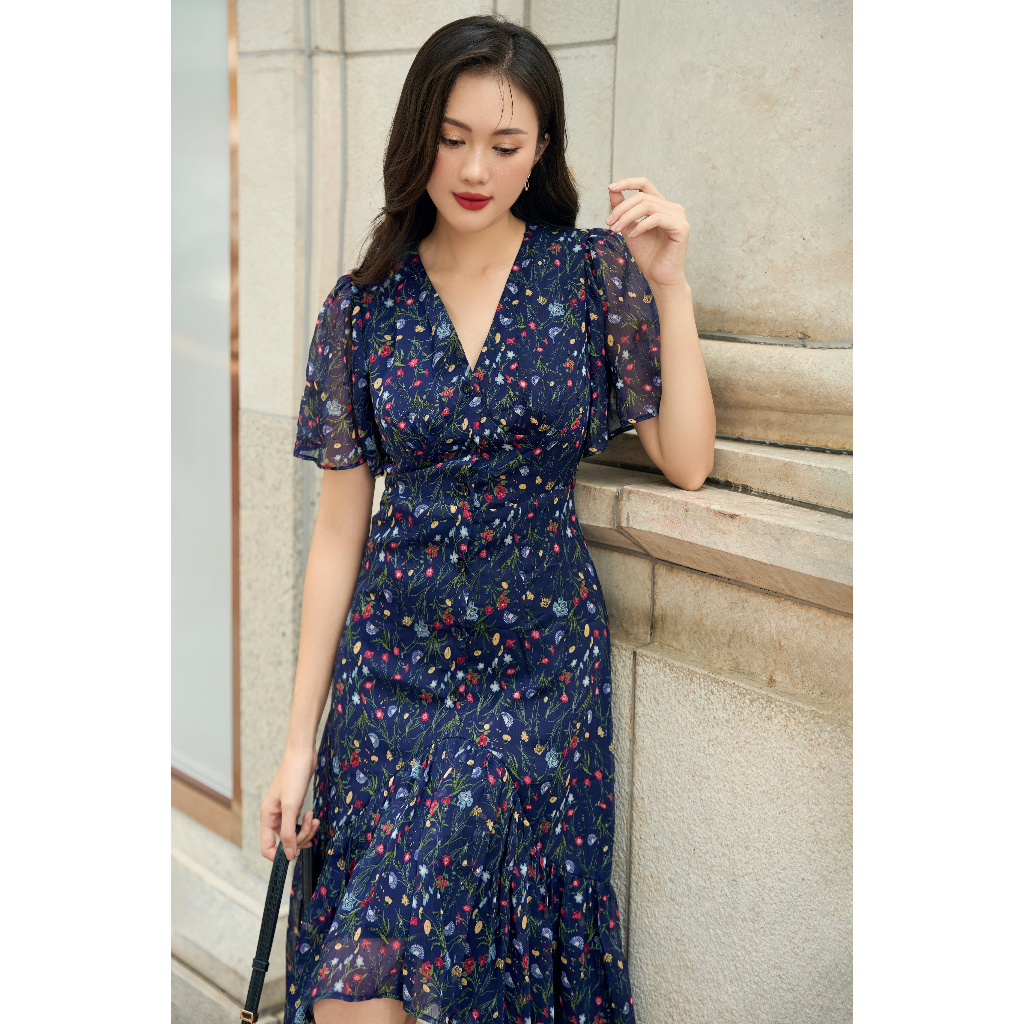 Đầm Hoa Luna The Kat House, vải Chiffon hoa nhẹ mát, phù hợp cho các nàng công sở, đi chơi, đi cafe