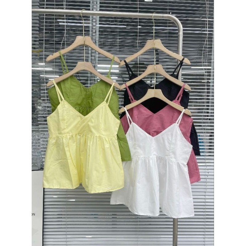 Áo 2 dây camisole xẻ ngực tiểu thư phong cách sexy,A3395
