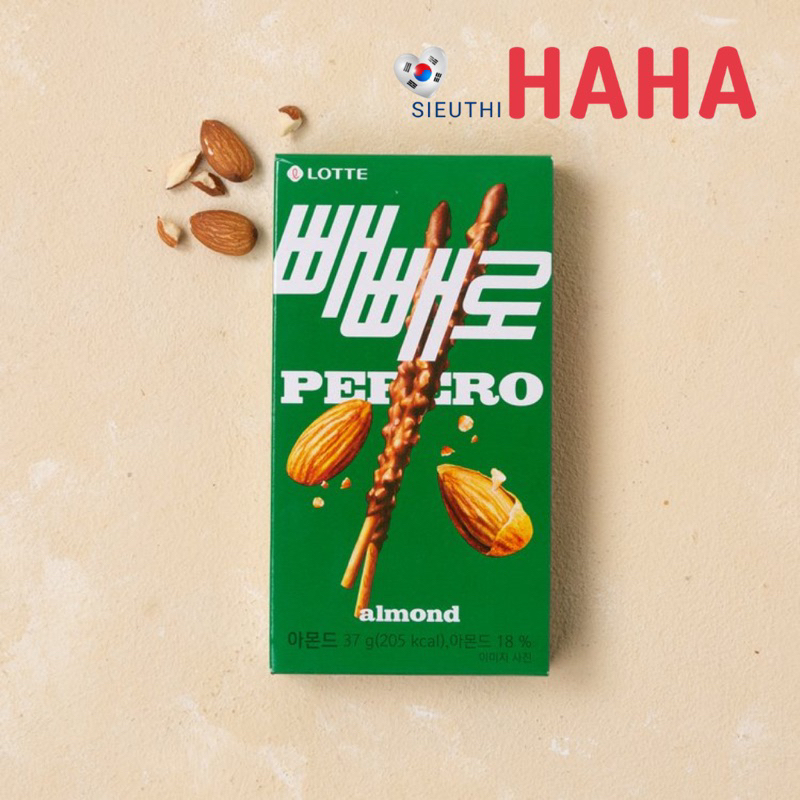 Bánh que pepero hạnh nhân Hàn Quốc 롯데 아몬드 빼빼로 37G | Shopee Việt Nam