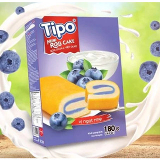 Bánh Tipo Bông Lan Cuộn Kem Sữa Chua Việt Quất 180G (9 Bánh Nhỏ)