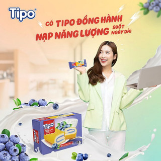 Bánh Tipo Bông Lan Cuộn Kem Sữa Chua Việt Quất 180G (9 Bánh Nhỏ)