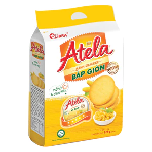 Bánh Quy Cracker Atela Vị Bắp Giòn Túi 228G
