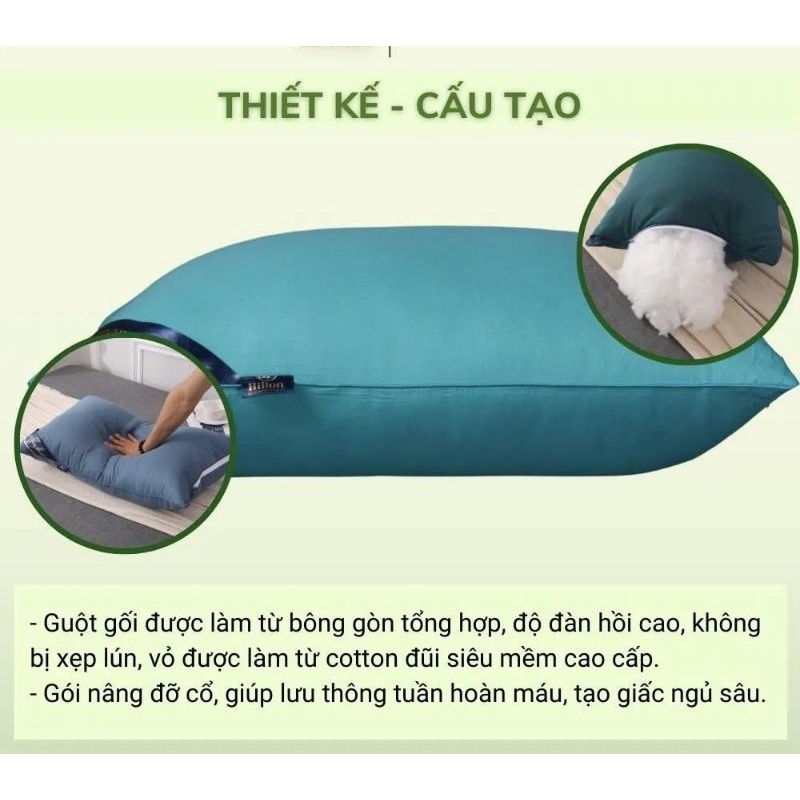 Ruột gối đầu pillow kích cỡ 45cmx65cm Cao Cấp mềm mại chống mỏi cổ