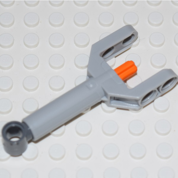 1x Lego Light Bluish Gray Technic Linear Actuator Mini With Dark Bluish Gray Head And Orange 0029