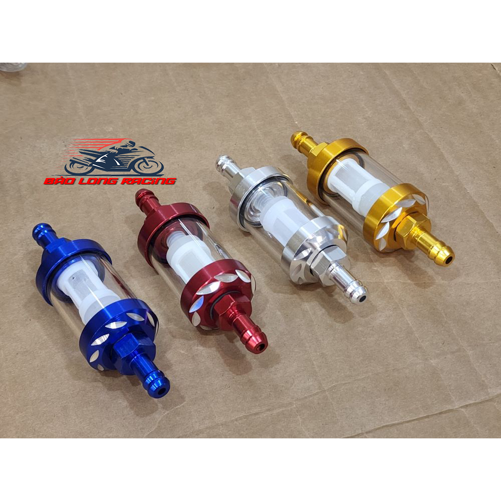 lọc xăng thủy tinh trong suốt gắn xe máy